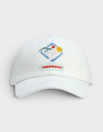 Casablanca Mens Montagne Sportif Embroidered Cap White - Size: ONE size