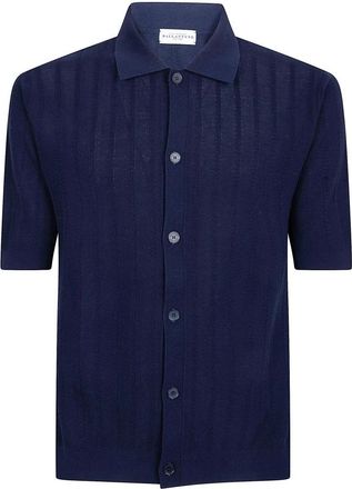 Ballantyne Half Sleeve Shirt - Heren - Korte mouwen Overhemden - Blauw - L - Overhemden