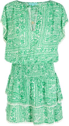 Melissa Odabash Keri Printed Mini Dress - Green - M (UK12 / M)