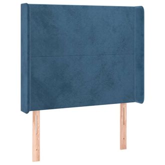vidaXL Testiera Ad Orecchio Blu Scuro 93x16x118/128 Cm In Velluto - Vidaxl