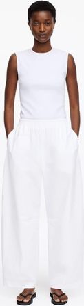 Arket Pantaloni in popeline di cotone bianchi con coulisse-Bianco