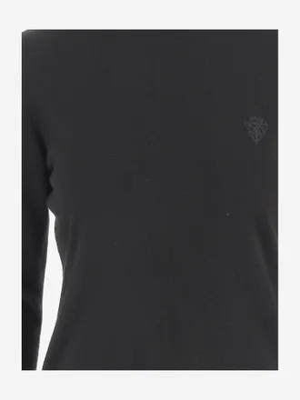 Gucci Womens Wool Turtleneck With Embroidery Black Sweater