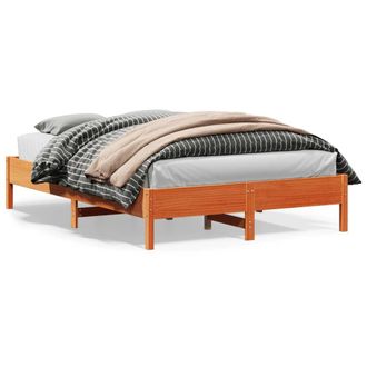 Berkfield Home Bed Frame without Mattress Wax Brown 160x200 cm Solid Wood Pine