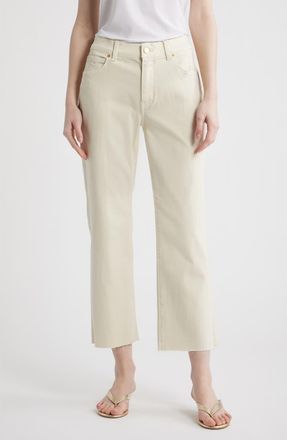 Kobi Halperin Mika High Waist Raw Hem Pants in White at Nordstrom, Size 26
