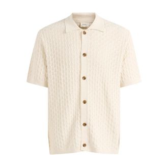 Les Deux Short Sleeve Shirts, male, Beige, Size: M Gesspertus SS Knitted Shirt