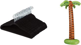 OEM Paquete De 100 Perchas De Terciopelo Negras Para Trajes Y Palmera Decorativa Inflable 2392c De Aproximadamente 180 Cm
