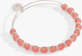 Alex and Ani Cherry Quartz Beaded Charm Bangle in Silver at Nordstrom