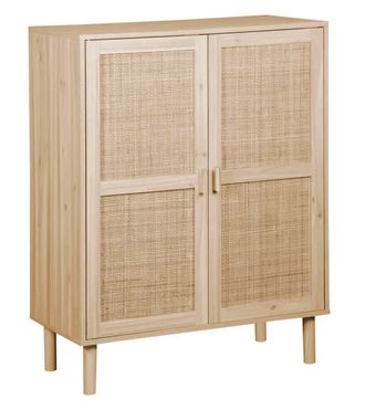 Home Heavenly Home Heavenly - Aparador De Rat&aacute;n Con 2 Puertas Camile, Mueble Almacenaje Con Balda Interior Divisoria, 110x80x40 Cm. Color: Pino - Rat&aacute;n