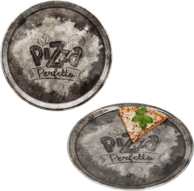MamboCat 2er Set Perfetto Pizzateller Ø 31,5 cm I Schwarz I für 2 Personen I rustikale Porzellan-Teller für Pizza, Flammkuchen & mehr I große Speiseteller mit ab 24,99 €