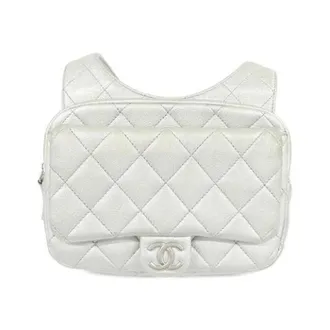 Chanel Pre-owned Leather Backpack - unisex - Chanel Vintage - Vintage Backpacks - Gray - ONE SIZE - Pre-owned