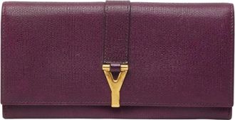 Saint Laurent Purple Leather Coin Purse/Coin Case (Pre-Owned)