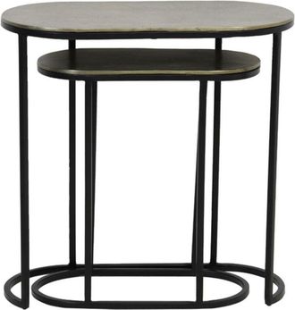 Light & Living Light&living - Conjunto De Mesas Auxiliares Bocov Bronce