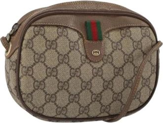 Gucci Pre-owned Cross Body Bags, female, Beige, Size: ONE SIZE Pre-owned GG Canvas Shoulder Bag