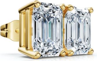 Pompeii3 2Ct TW Emerald Cut Diamond Studs 14k Gold Lab Grown