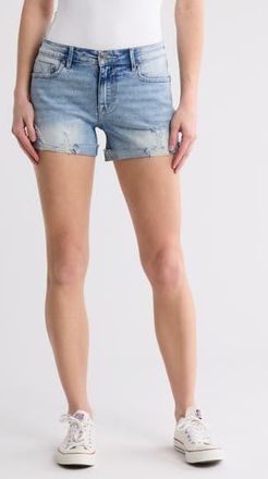 Vigoss Marley Ripped Mid Rise Denim Shorts in Light Wash at Nordstrom Rack, Size 29