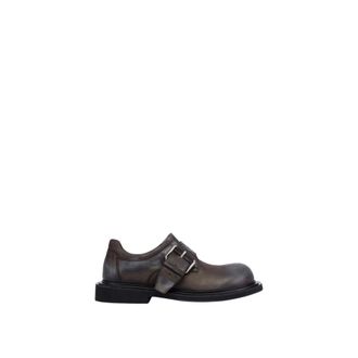 Moschino Aged Calfskin Derby Shoes - unisex - Moschino - Flat Shoes - Brown - 10 UK - Shoes
