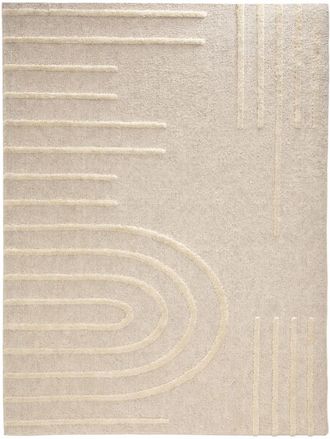 Nazar Rugs Alfombra de sal&oacute;n con motivo de arcos crema 120x170