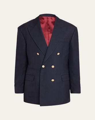 Brunello Cucinelli Mens Virgin Wool Double-Breasted Jacket