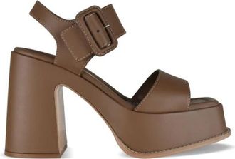 Stella McCartney Skyla Platform Sandalen - Dames - Sandalen met hakken - Bruin - 39 1/2 EU - Leer - Schoenen