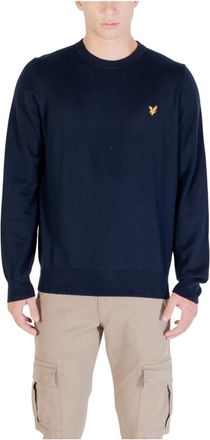 Lyle & Scott Merino Crew Neck Jumper - Heren - Ronde hals truien - Blauw - XL - Katoen - Truien & Vesten