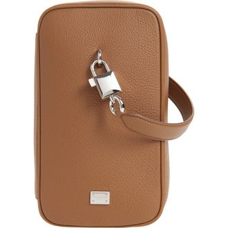 Dolce & Gabbana Lock Leather Bag in Caramello at Nordstrom