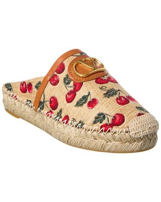 Valentino Cherryfic Leather-Trim Espadrille