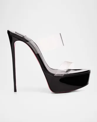 Christian Louboutin 150mm Just Nothing Clear Platform Slide Sandals