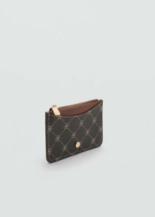 Mango Portacarte logo con cerniera marrone - Donna - Taglia unica - MANGO