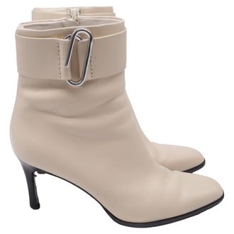 3.1 Phillip Lim Alix Heeled Ankle Boots in Cream Leather