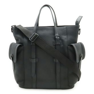 Louis Vuitton Black Noir Leather Shoulder Bag Tote Bag (Pre-Owned)