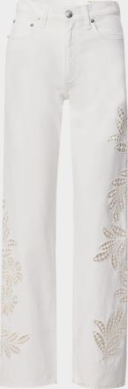 Rag & Bone Shea Embroidered Relaxed Straight Jeans