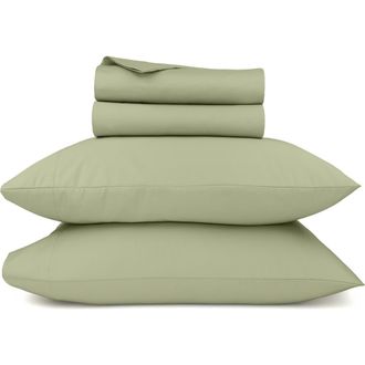 California Design Den Grand Indulgence 1000 Thread Count 100% Cotton Sateen Sheet Set in Sage Green at Nordstrom, Size King