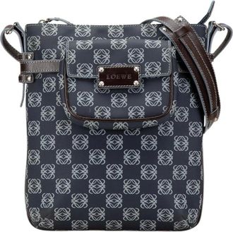 Loewe Pre-owned Borsa a Spalla in Tessuto con Motivo Elegante - - Pre-owned - Donna - Blu - ONE SIZE