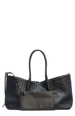 Bottega Veneta Leather & Suede Reversible Tote in 1206 Black/fondant-M Br at Nordstrom