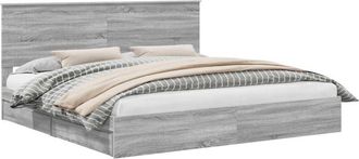 vidaXL Cama Con Almacenamiento Con Cabecera Gris Sonoma 200 X 200 Cm Vidaxl