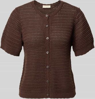 Freequent Cardigan mit Knopfleiste Modell Tota in Dunkelbraun, Gr&ouml;&szlig;e XXL