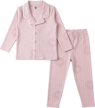 Fragile Lapel Pajama Set, Collared Button Up Top and Elastic Waist Pants in Petal at Nordstrom, Size 18M