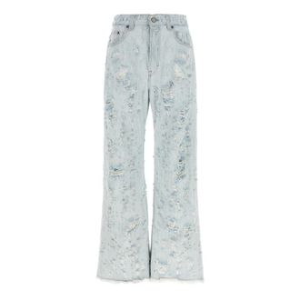 Haikure Winny Distressed Jeans - Dames - Flared Jeans - Blauw - W24 - Katoen - Jeans