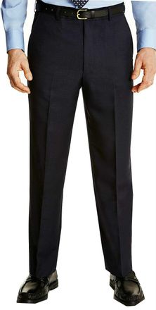 Generic 25 Leg Mens Quality Formal Smart Casual Work Trousers Home Office (Navy, 36 25)