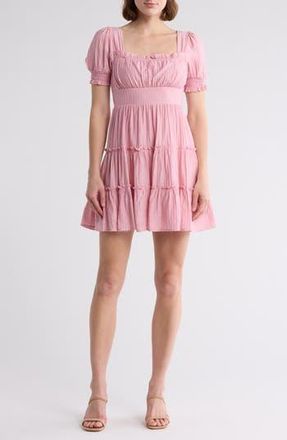 Blu Pepper Puff Sleeve Minidress in Pink at Nordstrom Rack, Size Medium