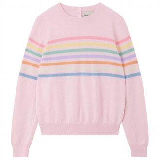 JUMPER 1234 Womens Stripe Block Crew Neck Sweater In Sakura Multi