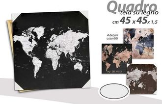 Trade Shop Trade Shop - Quadro Quadretto Decorativo 45x45x1,5cm Tela Su Legno Deluxe 4 Decori Ass 834790