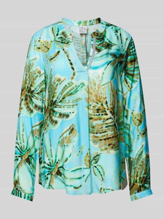 Emily van den Bergh Bluse mit Allover-Muster in Ocean, Größe 36