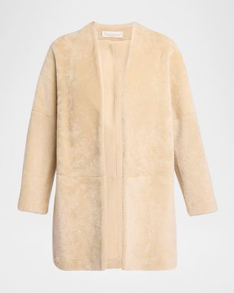 The Row Alarise Lamb Shearling Open Coat