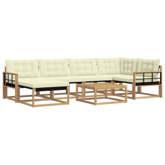 vidaXL Conjunto De Sof&aacute;s De Exterior 7 Pcs Blanco Y Crema Vidaxl