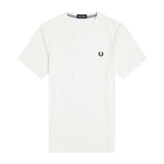 Fred Perry T-Shirts, male, White, Size: 2XL Crew Neck T-Shirt