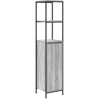 vidaXL Mobile da Bagno con Ripiani Grigio Sonoma 36x35x165 cm - Vidaxl