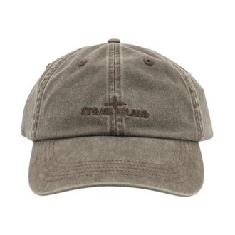 Stone Island Baseball Cap - Heren - Petten - Groen - ONE Size - Katoen - Accessoires