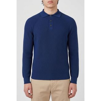 Brunello Cucinelli Dark Blue Knit Polo Shirt, Brand Size 46 (US Size 36)