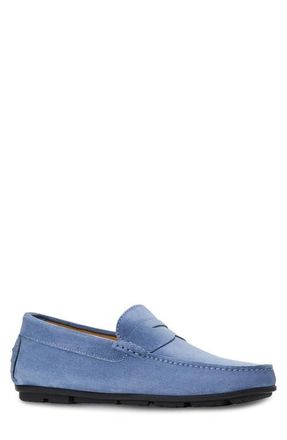 Aquatalia Enzo Water Resistant Driving Loafer in Jeans Suede at Nordstrom, Size 11.5